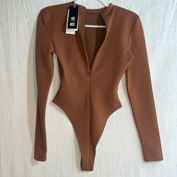 Adidas x Ivy Park Bodysuit Womens Small 3-Stripes Wild Brown Beyoncé - Picture 8 of 14